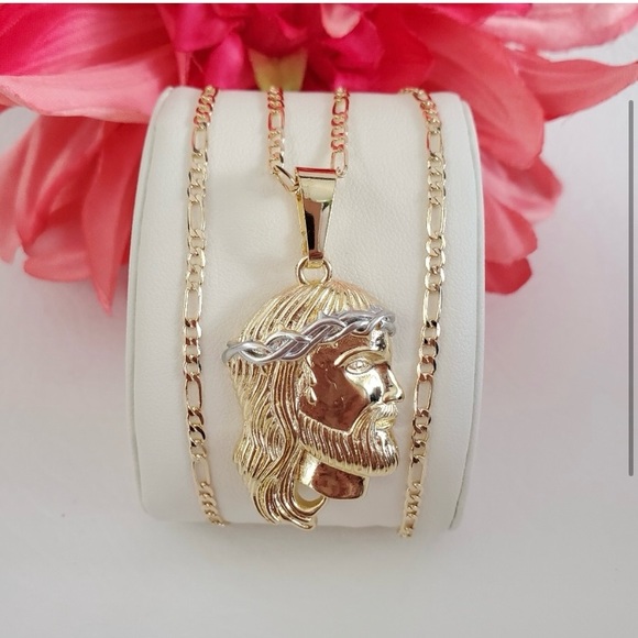 Divino Rostro Jesus Gold Plated Necklace - Picture 2 of 4